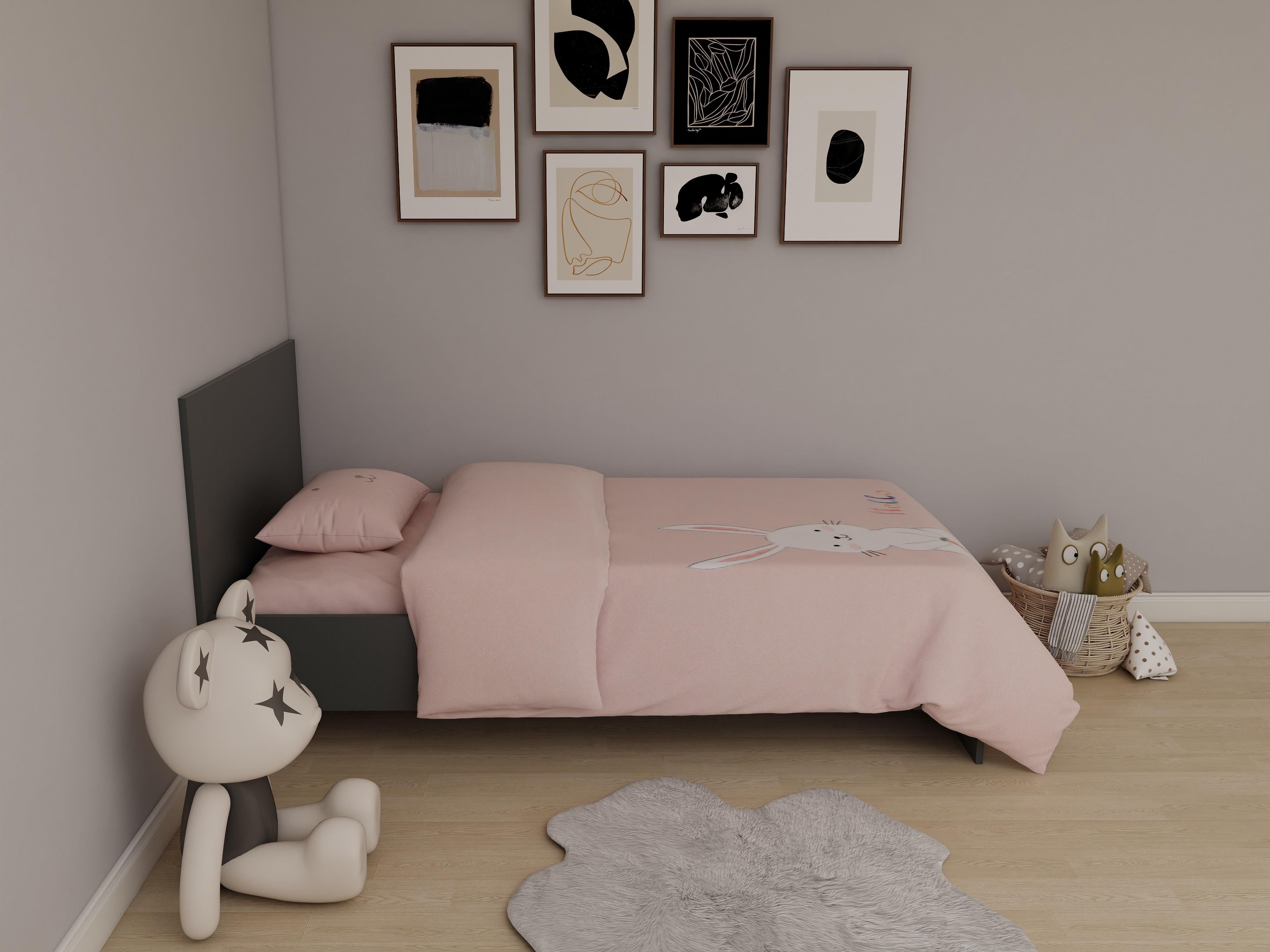 Letto Tek Kişilik Karyola Koyu Gri Renk