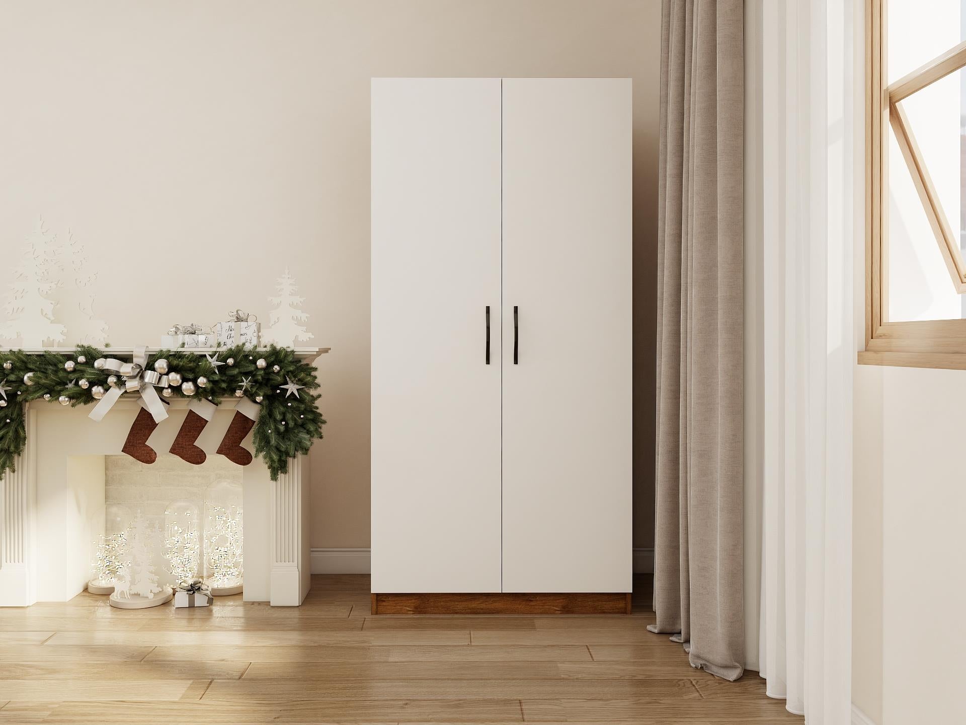 2 Kapaklı Bölmeli Gardırop Amalfi-Beyaz