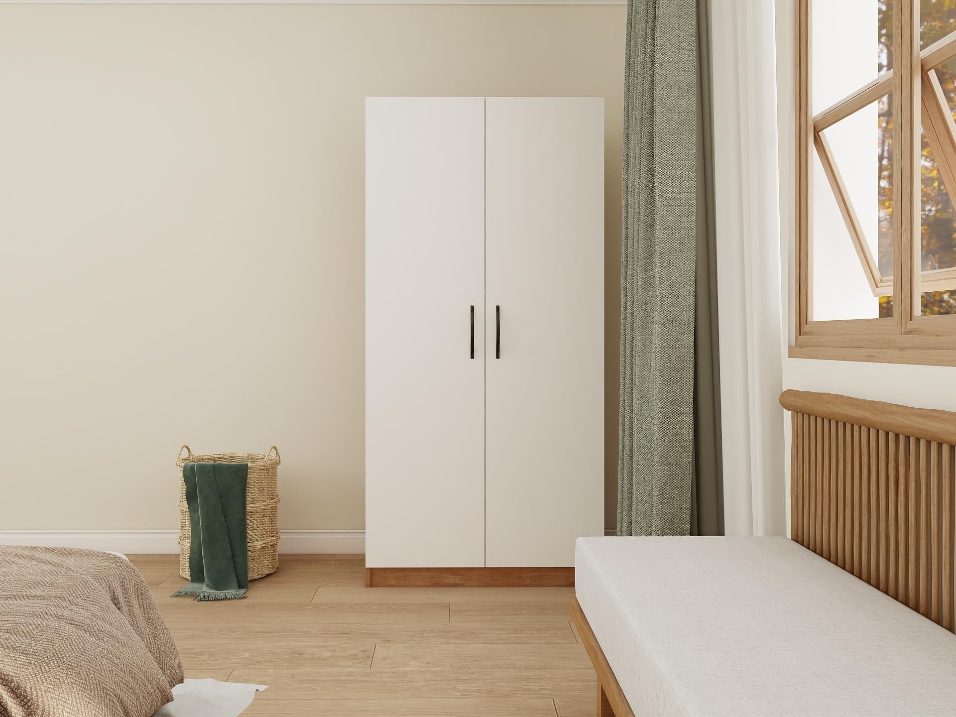 2 Kapaklı Bölmeli Gardırop Marbella Kiraz-Beyaz