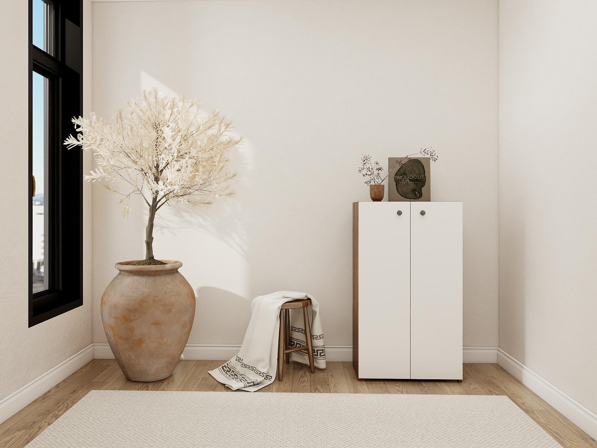 2 Kapaklı Çok Amaçlı Amalfi Beyaz Dolap - 1045