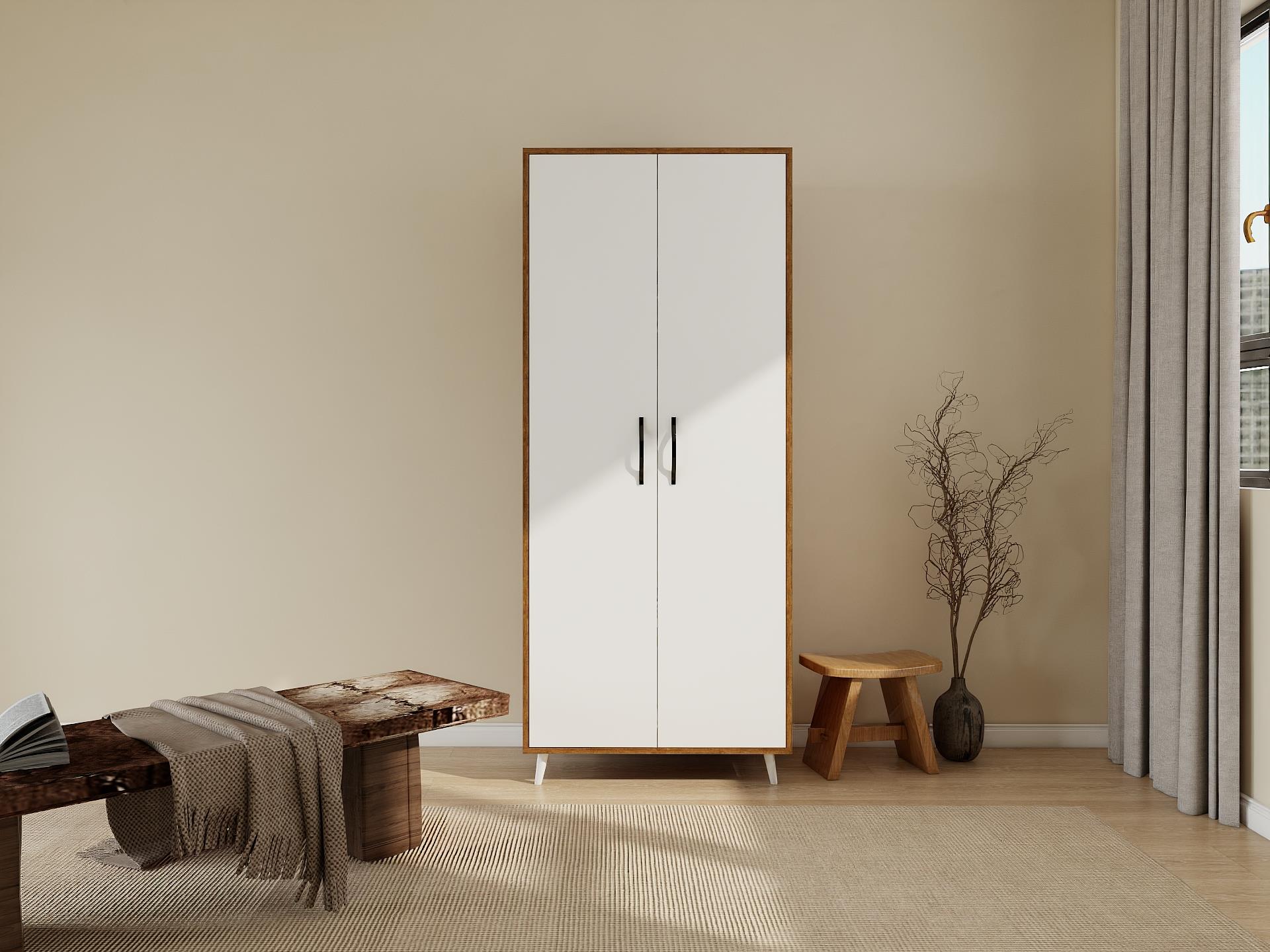 Aspendos 2 Kapaklı Gardırop /Amalfi- Beyaz Renk