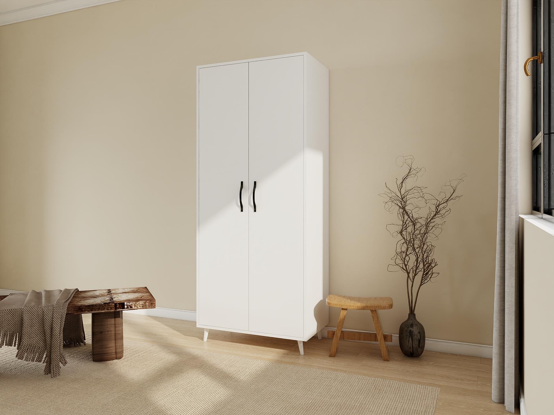 Aspendos 2 Kapaklı Gardırop / Beyaz Renk