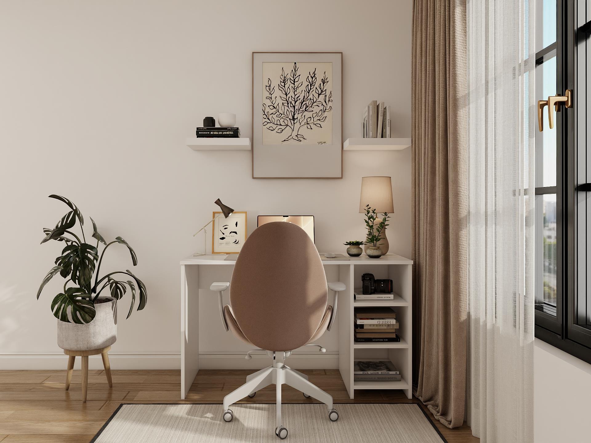 Bergama Çalışma Masası Beyaz Renk