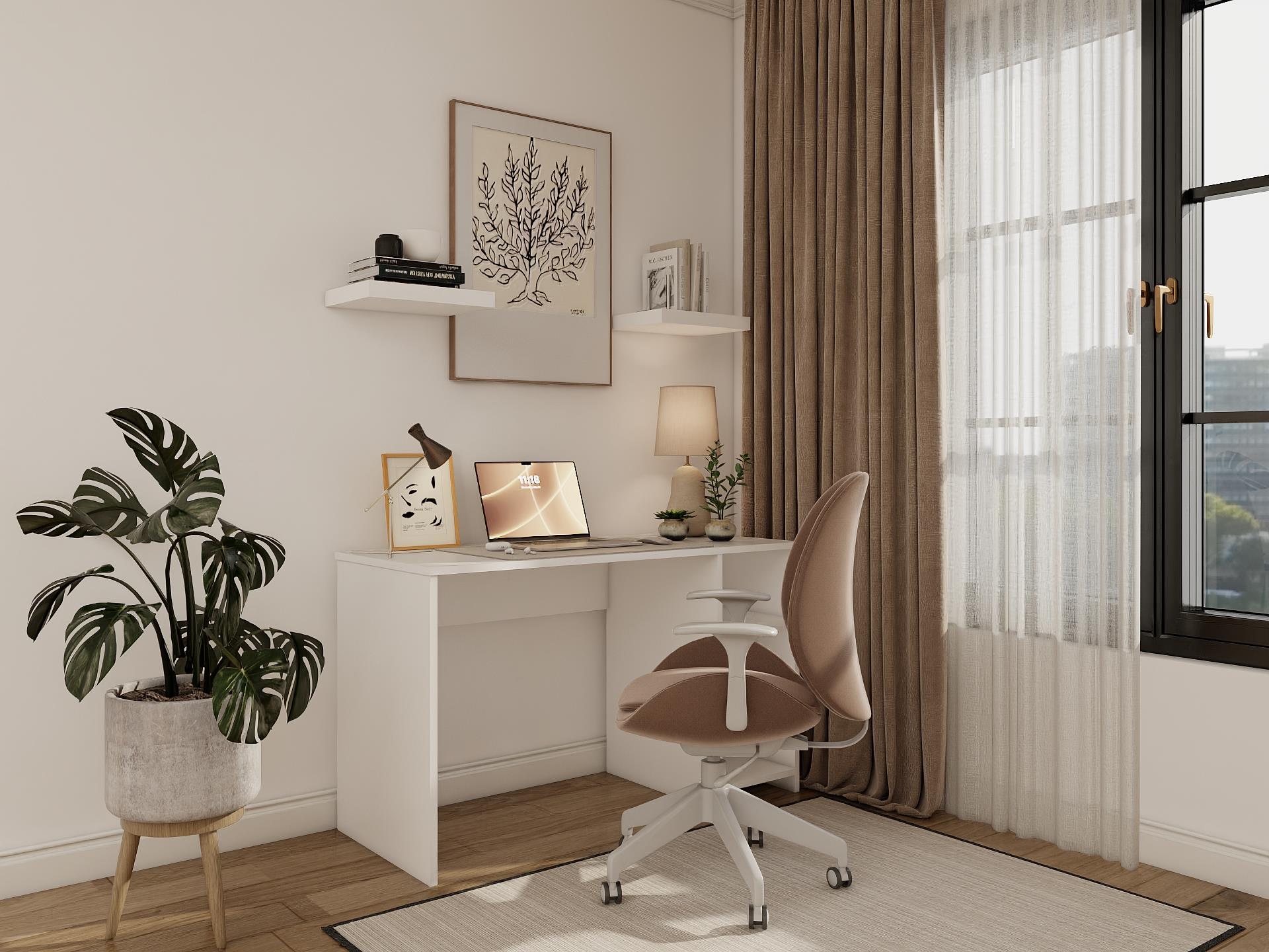 Bergama Çalışma Masası Beyaz Renk