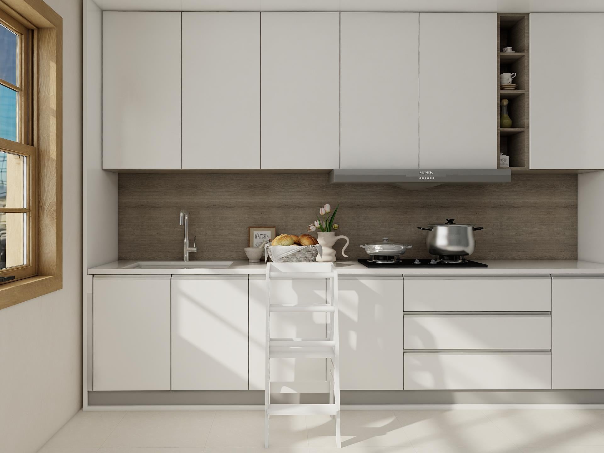 Beyaz Ahşap Çocuk Öğrenme-Etkinlik Kulesi