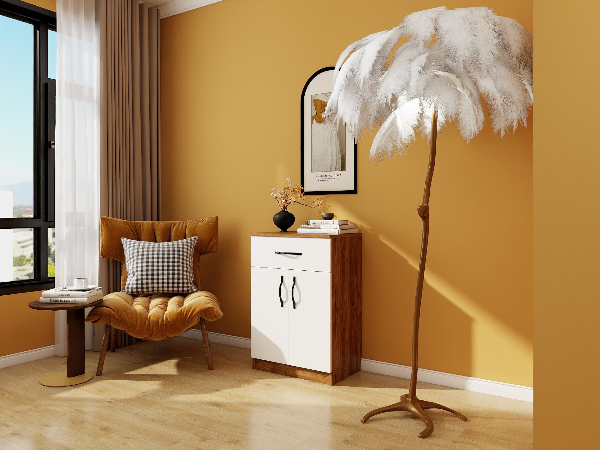 Lagina 2 Kapaklı 1 Çekmeceli Dolap/Dresuar Amalfi-Beyaz Renk