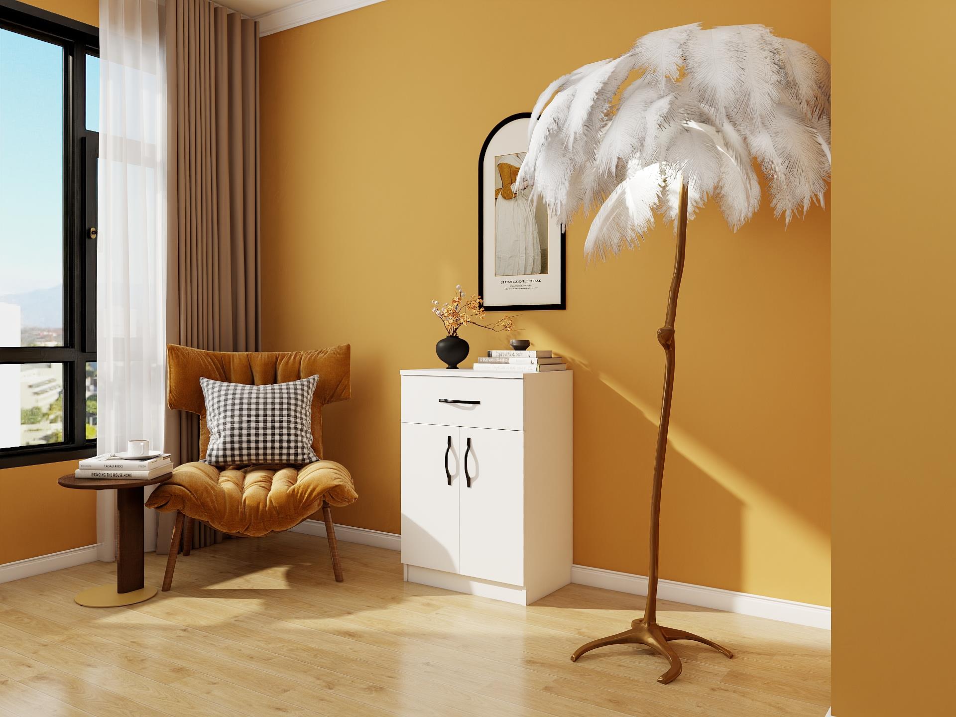 Lagina 2 Kapaklı 1 Çekmeceli Dolap/Dresuar Beyaz Renk