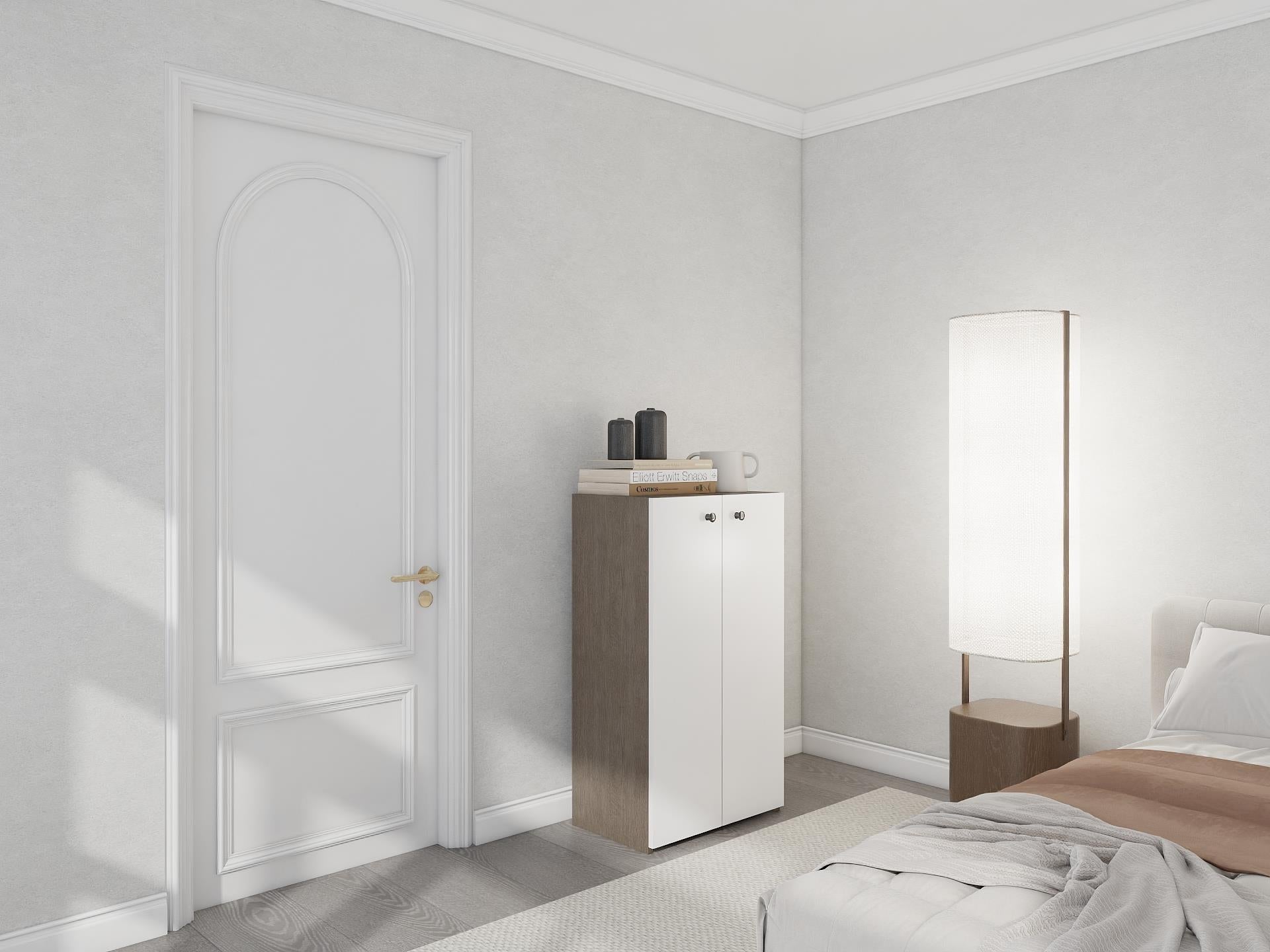 2 Kapaklı Çok Amaçlı Dolap Antrasit Meşe