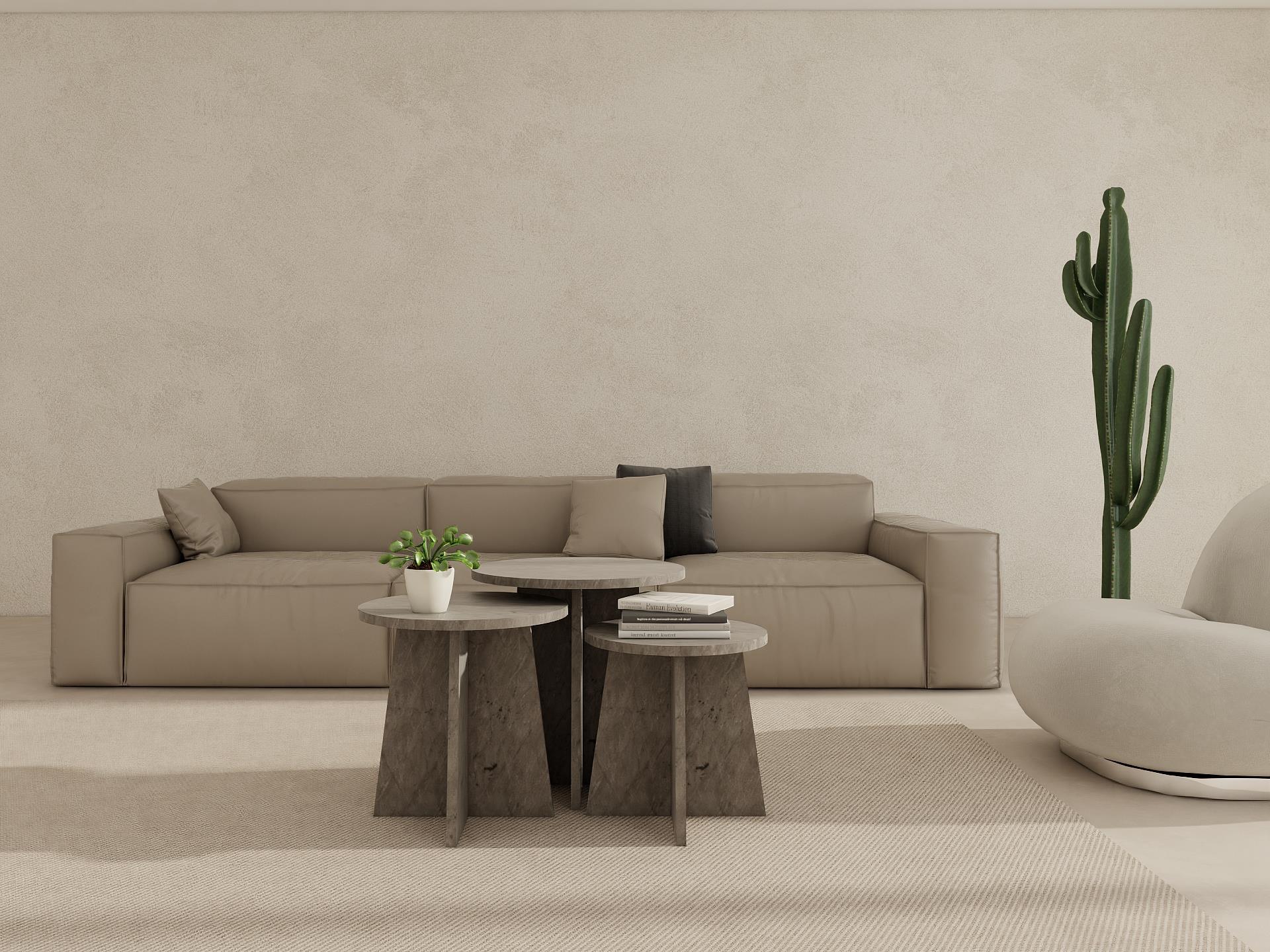 Mantar Üçlü Zigon Sehpa Hanoi Renk