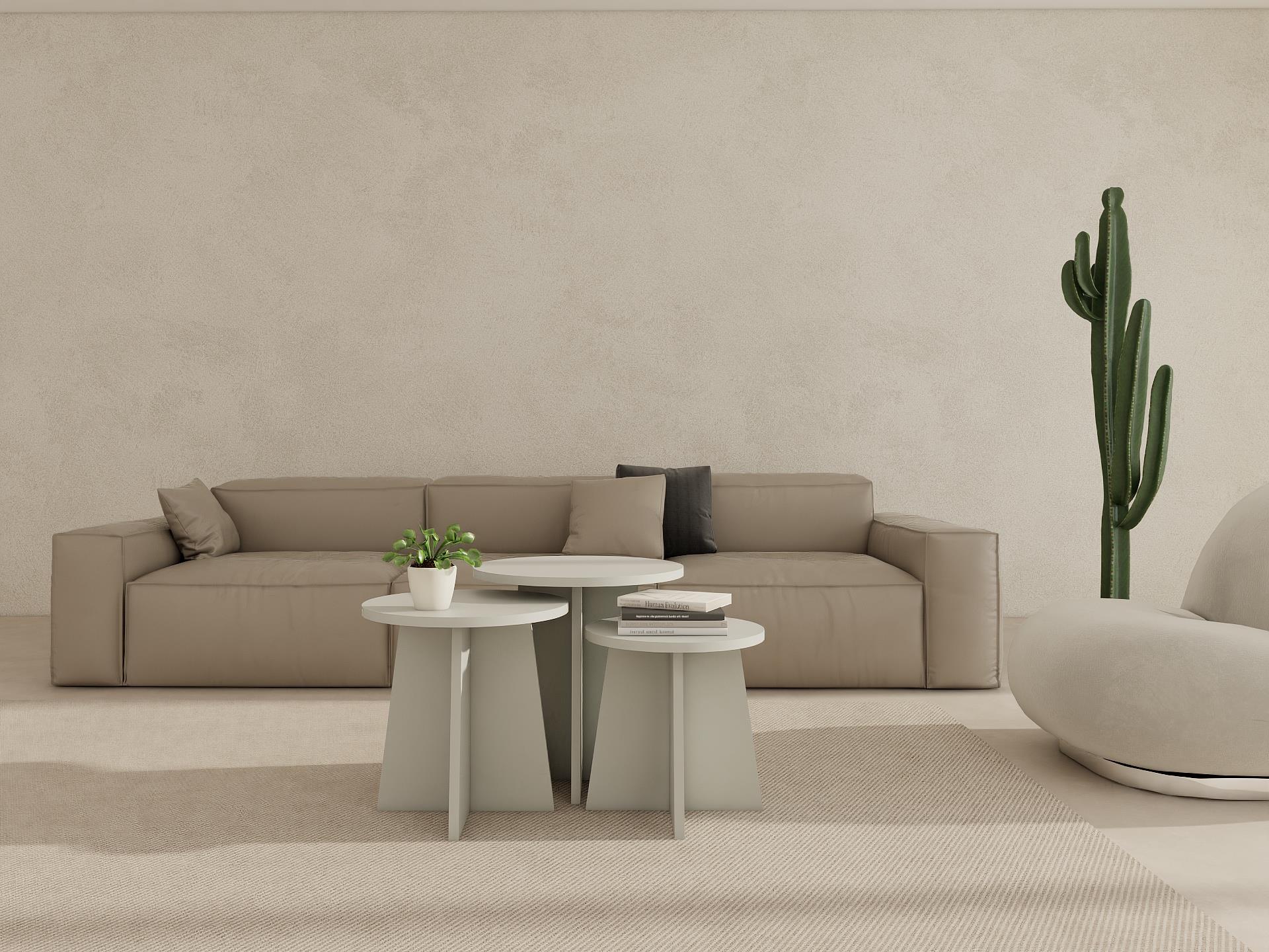 Mantar Üçlü Zigon Sehpa Külgri Renk