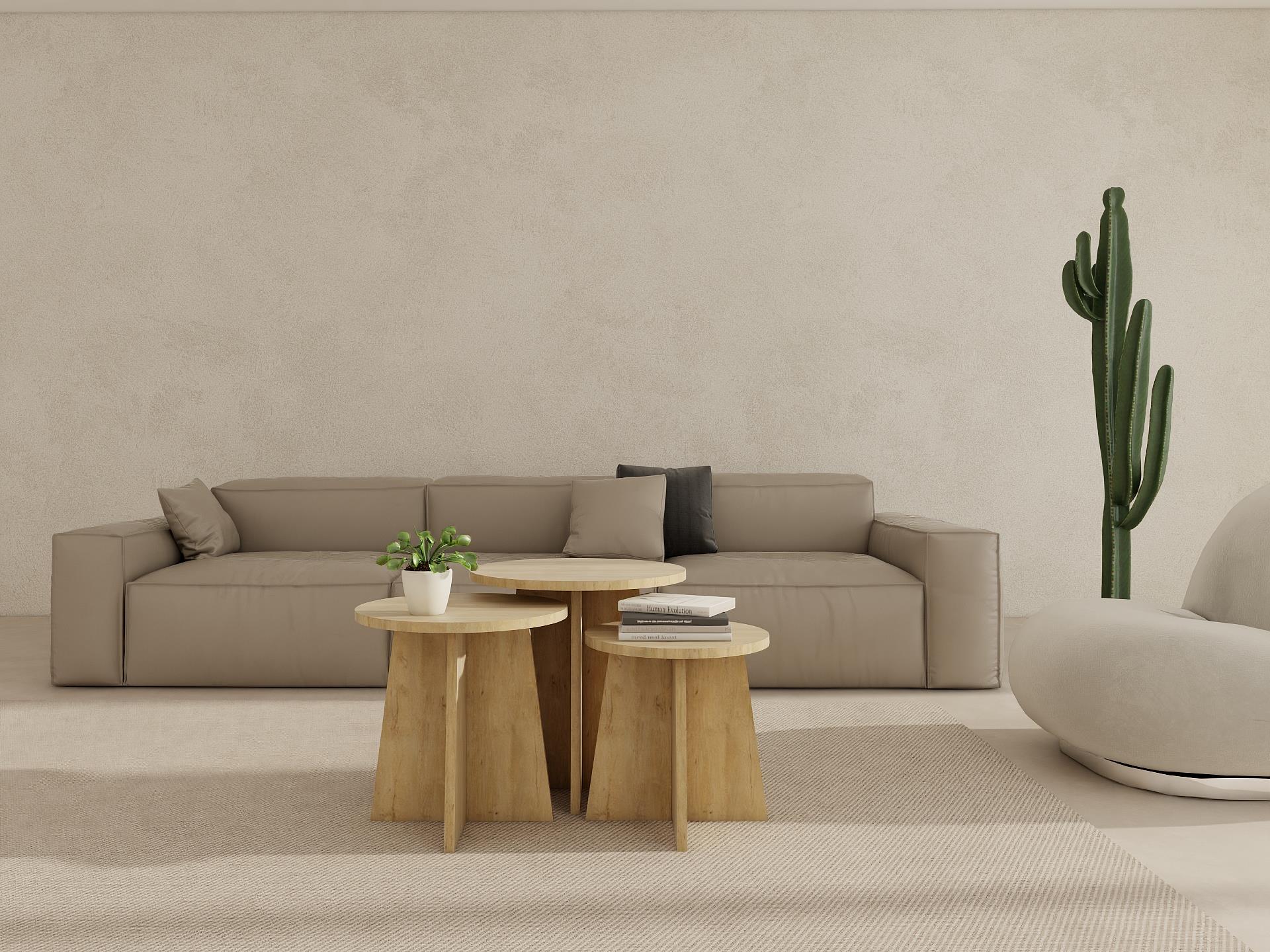 Mantar Üçlü Sehpa Zigon Sehpa Lefkasmeşe