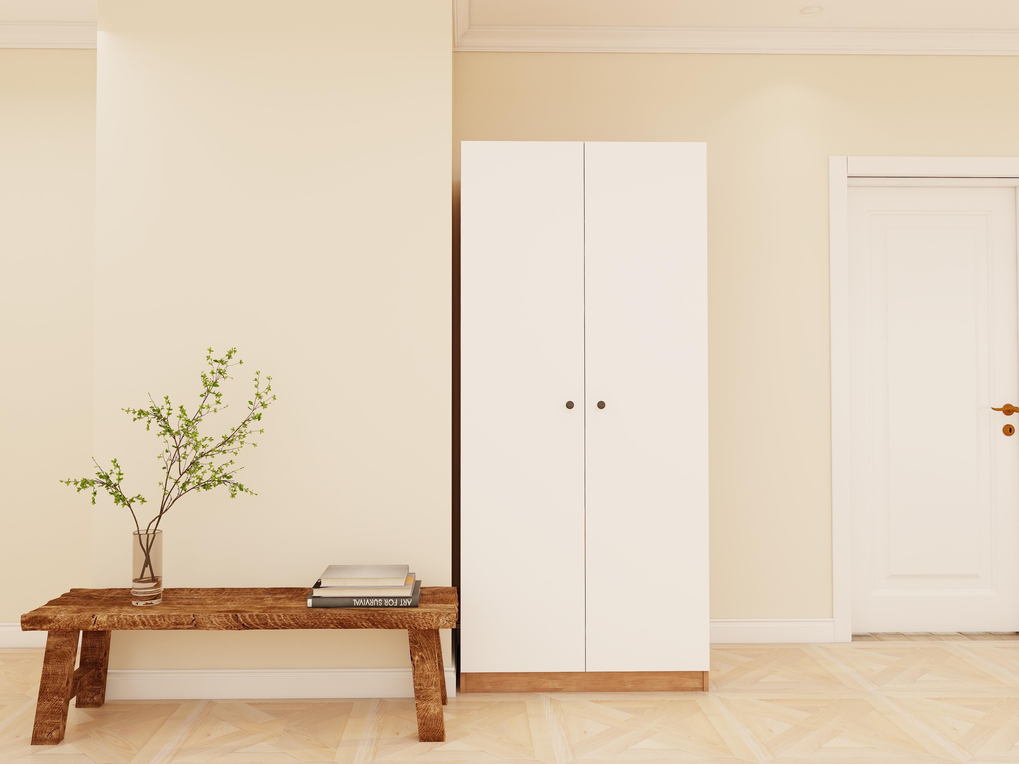 Fırtına 2 Kapaklı Gardırop Meşe Rengi