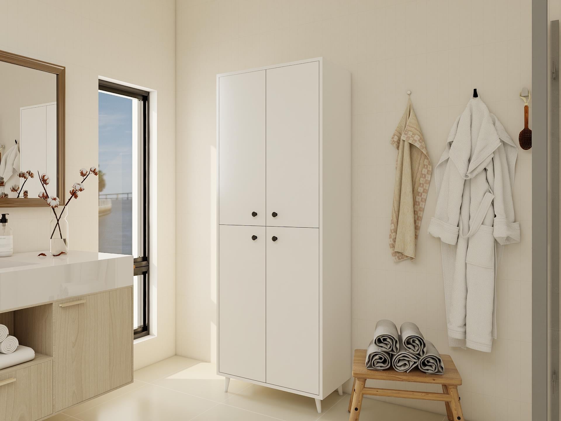 Vadi Çok Amaçlı Beyaz Renk Dolap