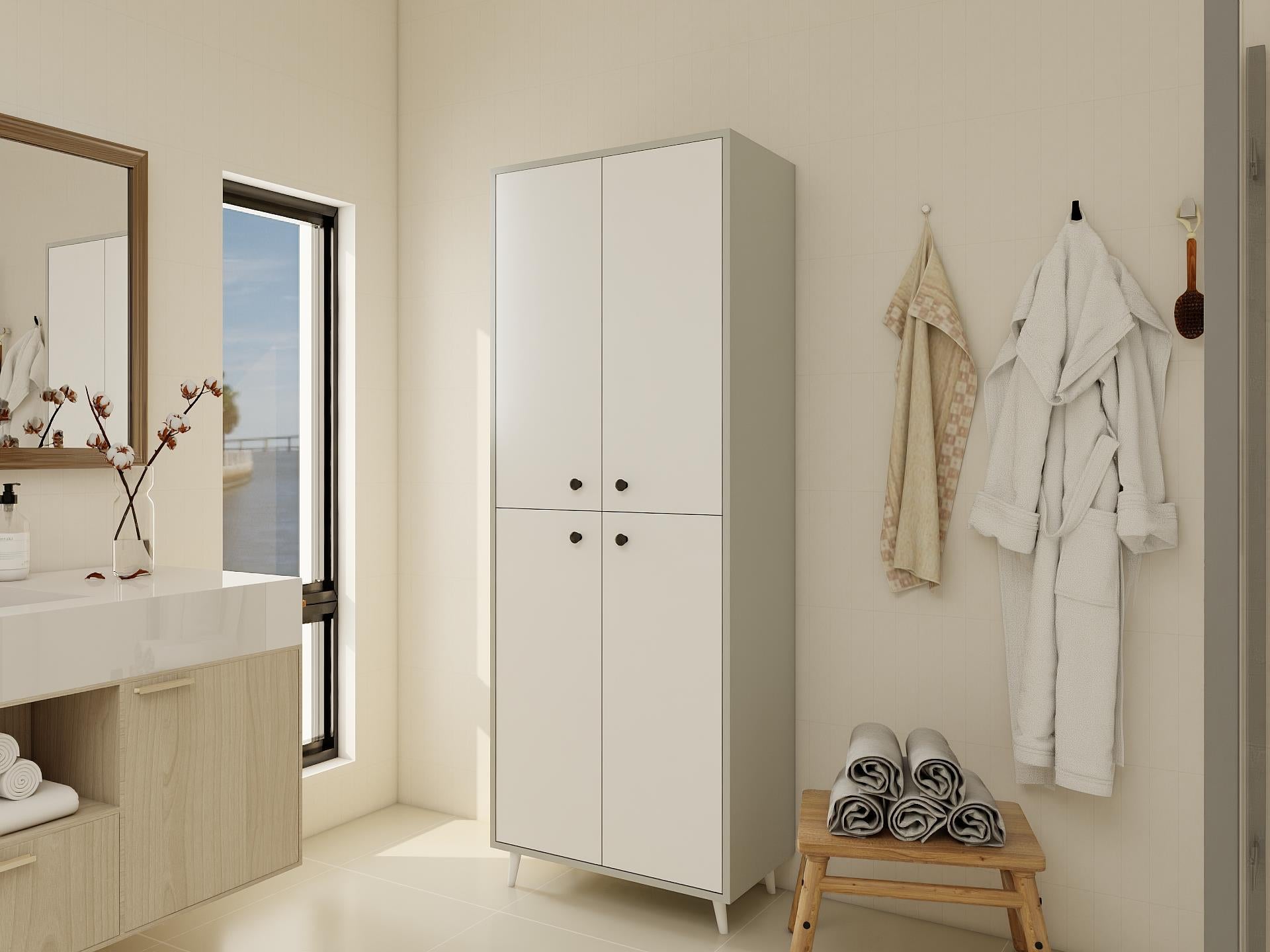 Vadi Çok Amaçlı Banyo/Kiler Dolabı Külgri-Beyaz