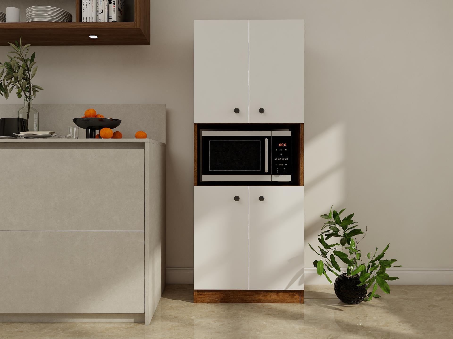 Perge Mikrodalga Dolabı Amalfi-Beyaz