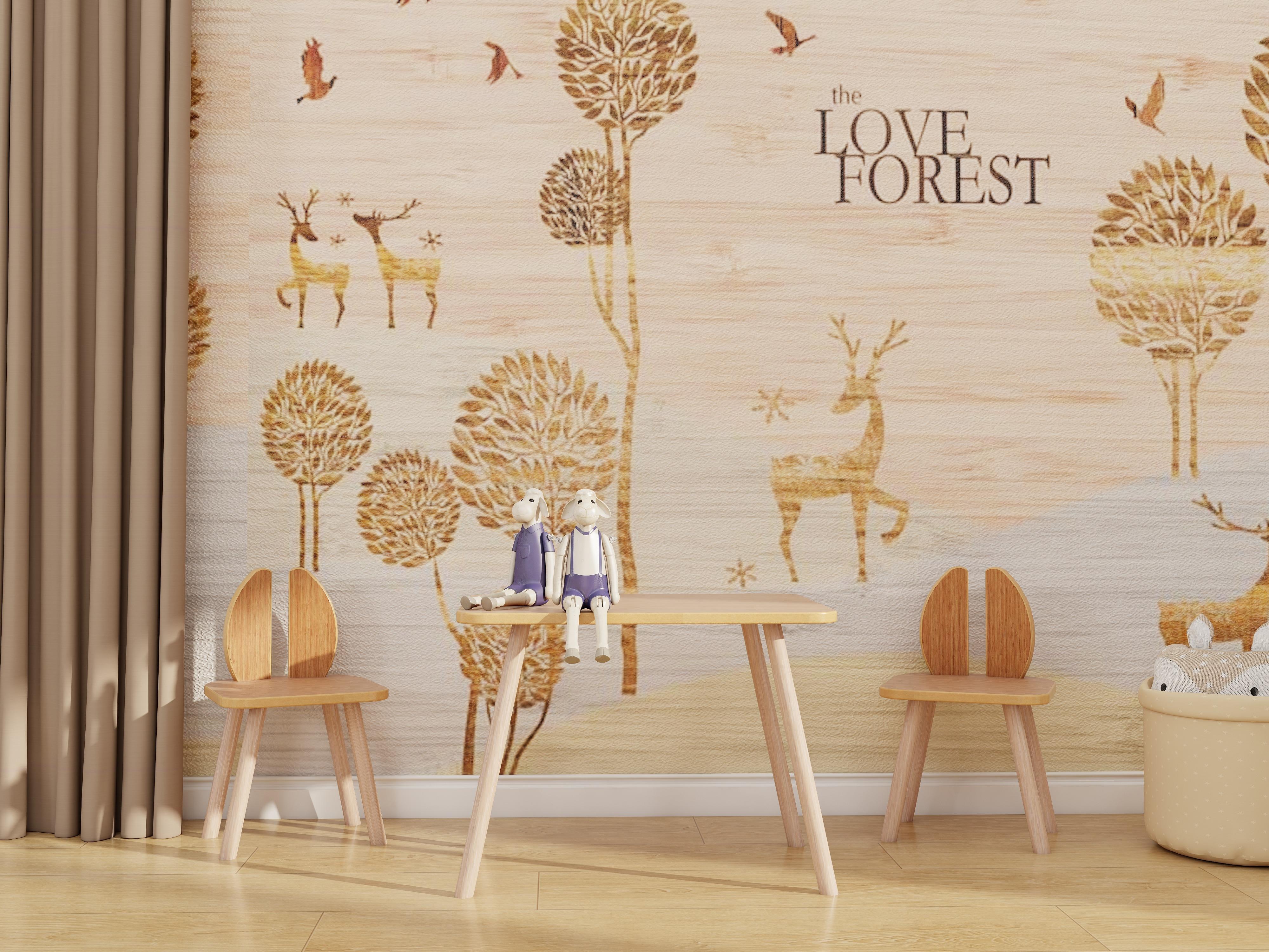 Rabito Çocuk Oyun ve Aktivite Masa Sandalye Takımı-Bambu Renk